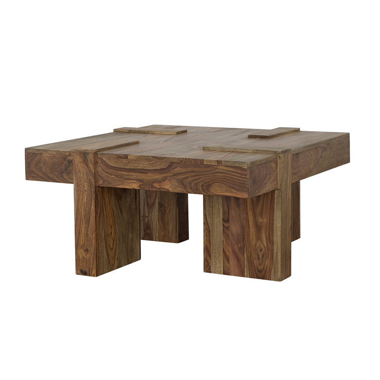 Avellino Samira Wooden Square Coffee Table Natural Sheesham - Wayfair ...